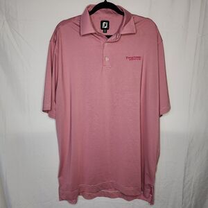 Footjoy Mens XL Striped Short Sleeve Polo Firestone Country Club Pink